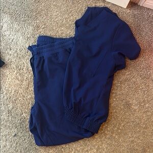 Navy Blue Parkley scrub set